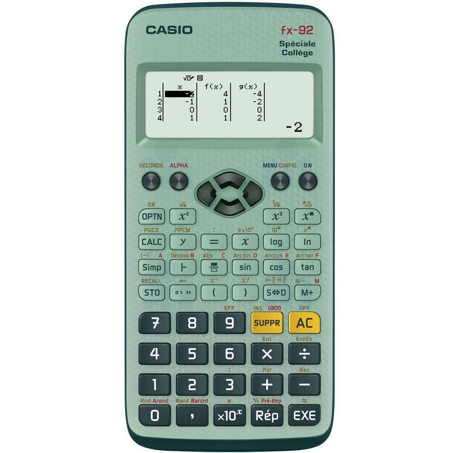 Calculatrice Scientifique fx-92 verte spéciale collège - CASIO