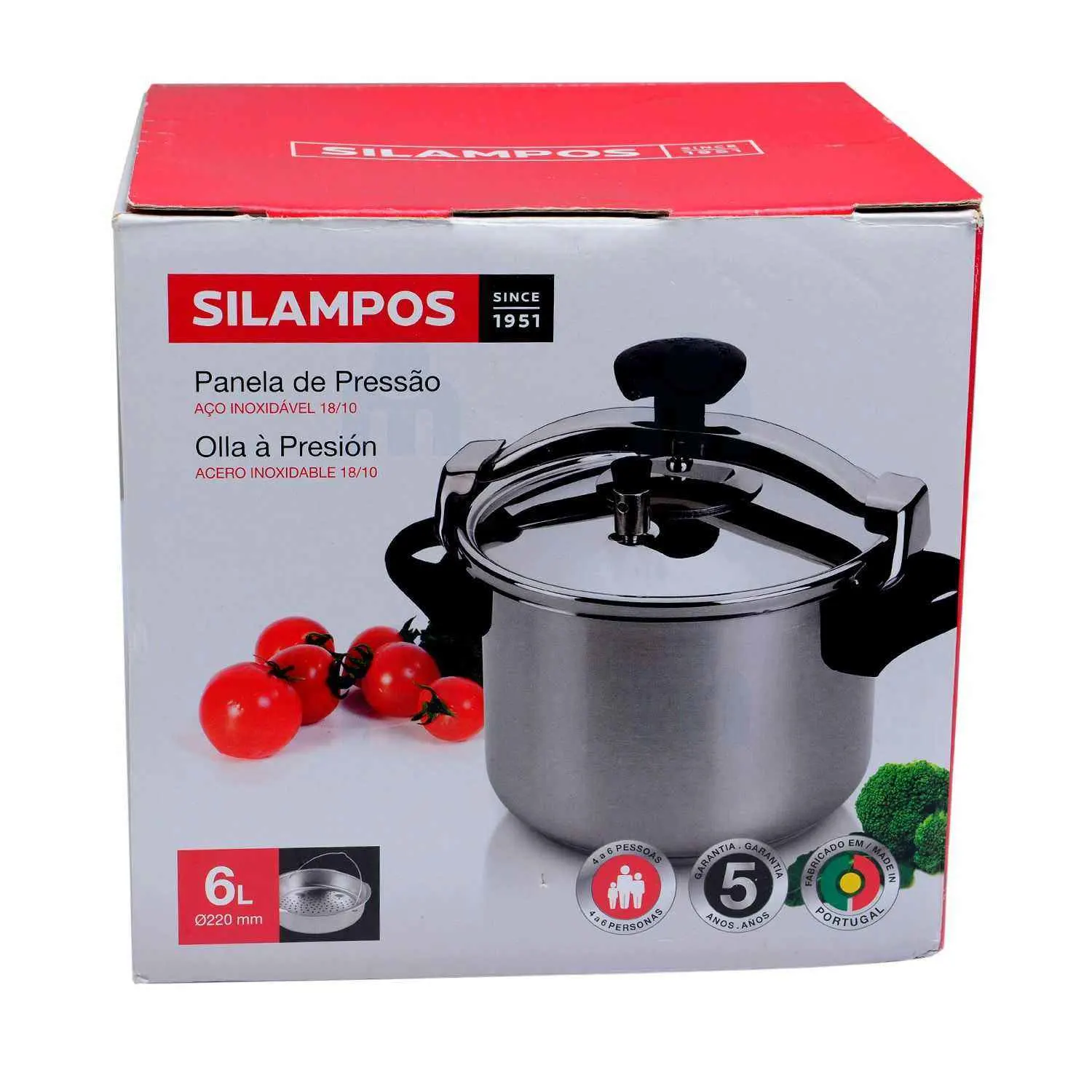 Cocotte autocuiseur avec panier inox 6L - SILAMPOS