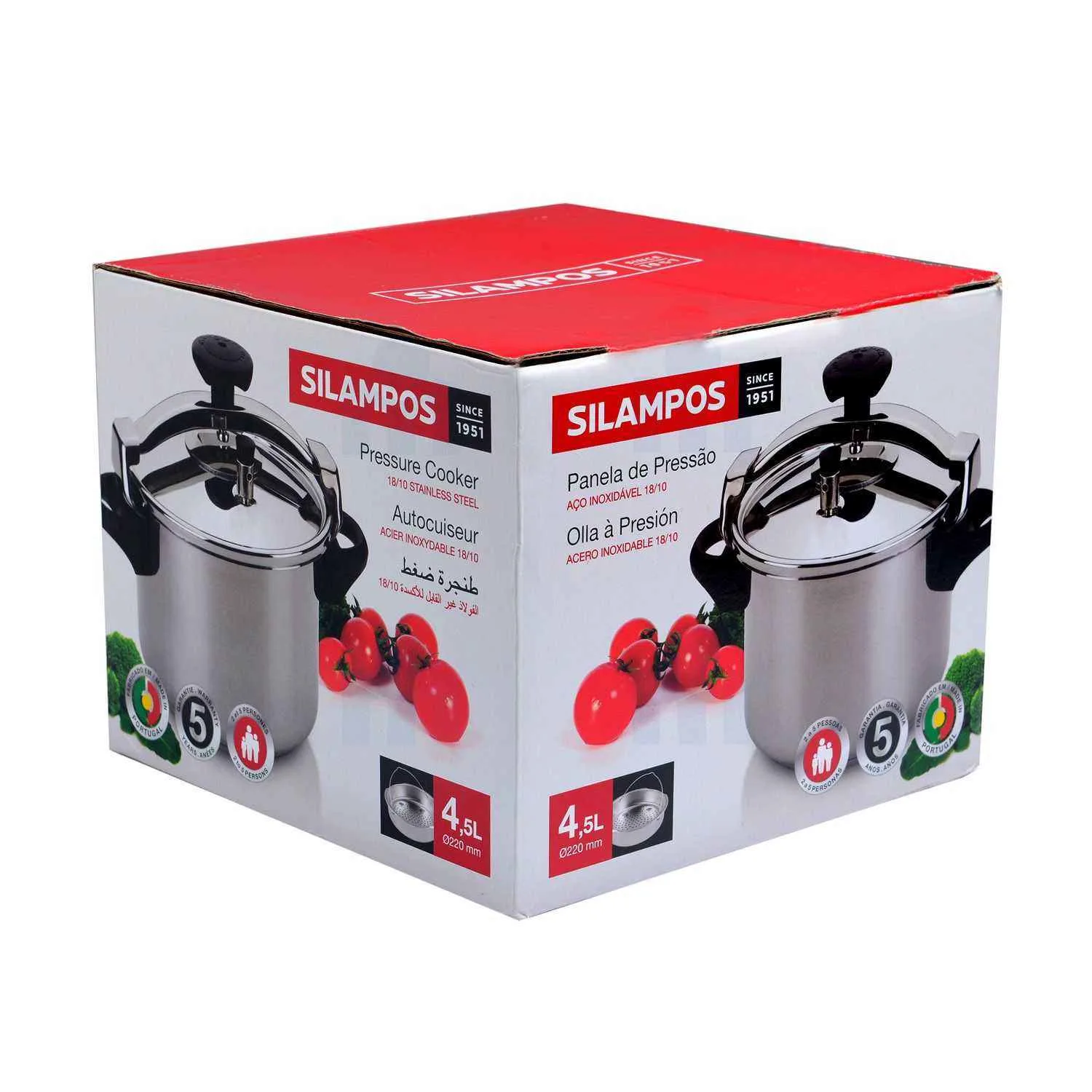 Cocotte autocuiseur avec panier 4,5 L inox - SILAMPOS - vue 2
