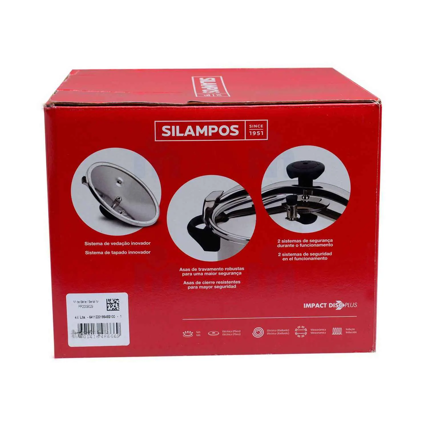 Cocotte autocuiseur avec panier 4,5 L inox - SILAMPOS - vue 3