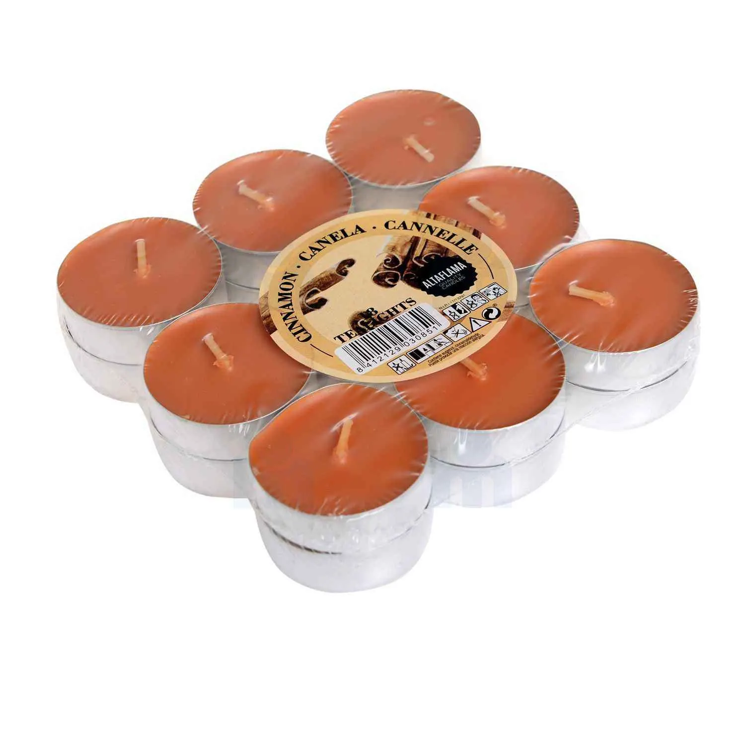 Bougies chauffe-plat parfumées cannelle 14x38mm x18 unités - ALTAFLAMA - vue 2
