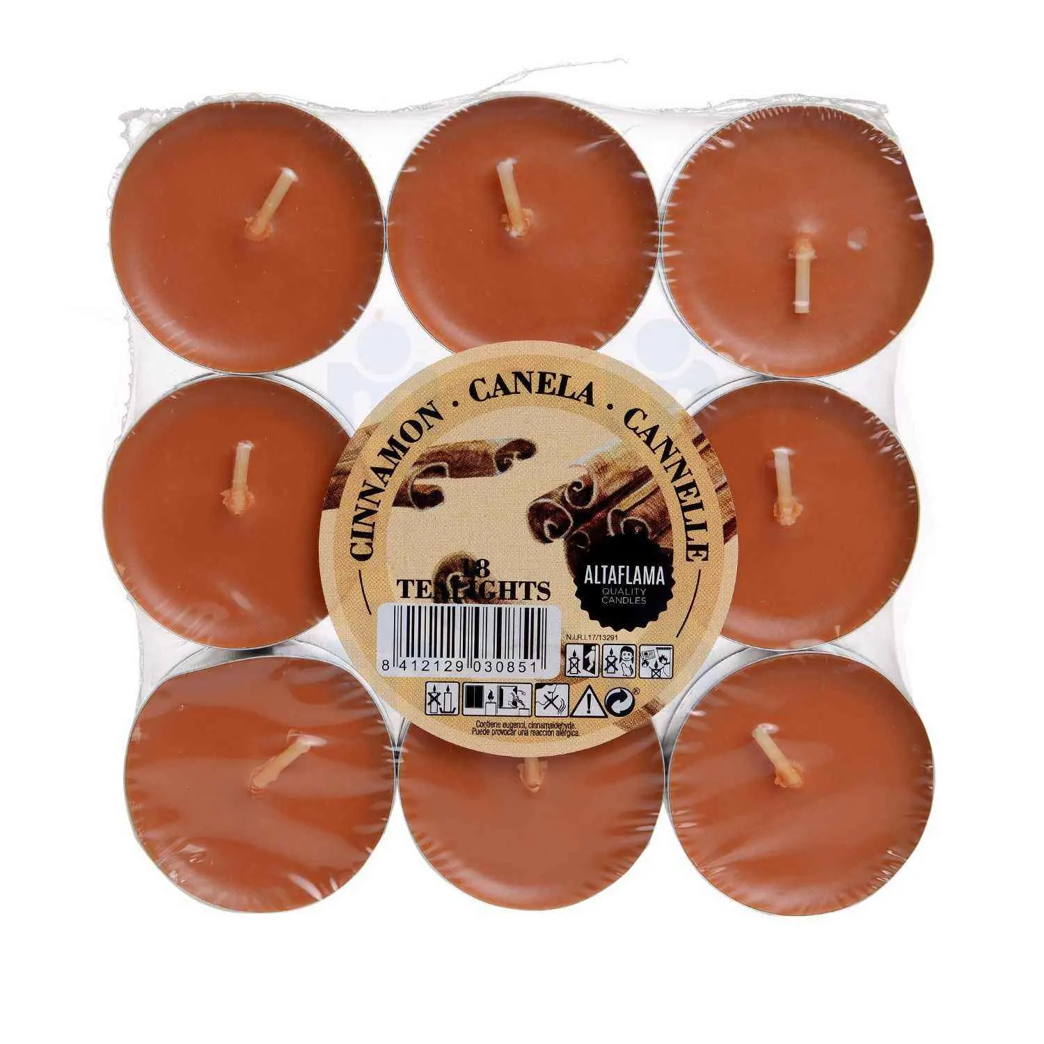Bougies chauffe-plat parfumées cannelle 14x38mm x18 unités - ALTAFLAMA - vue 3
