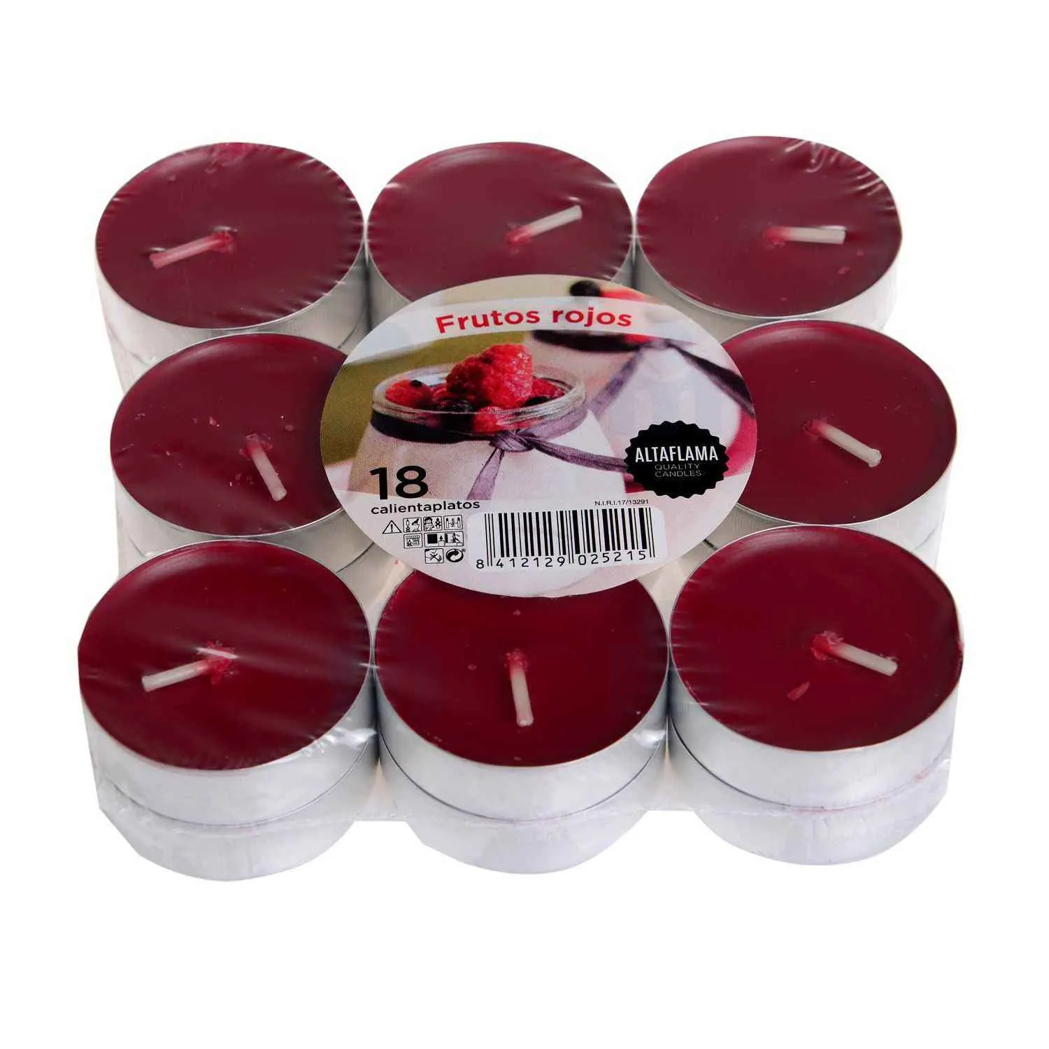 Bougies chauffe-plat parfumées fruits rouges 14x38mm x18 unités - ALTAFLAMA