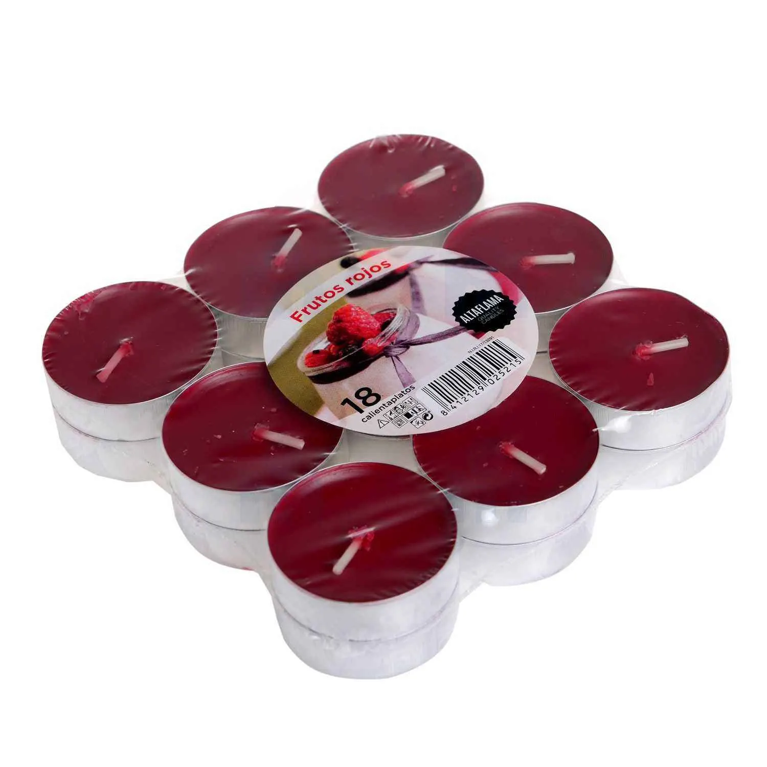 Bougies chauffe-plat parfumées fruits rouges 14x38mm x18 unités - ALTAFLAMA - vue 2