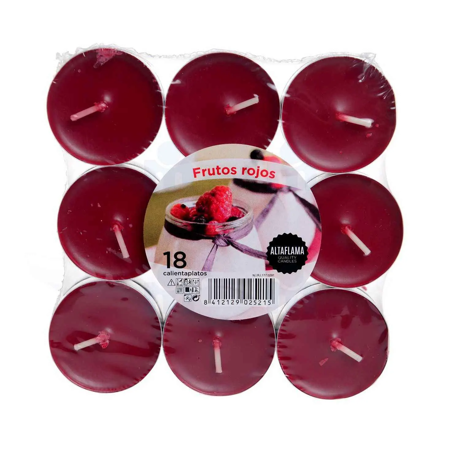 Bougies chauffe-plat parfumées fruits rouges 14x38mm x18 unités - ALTAFLAMA - vue 3