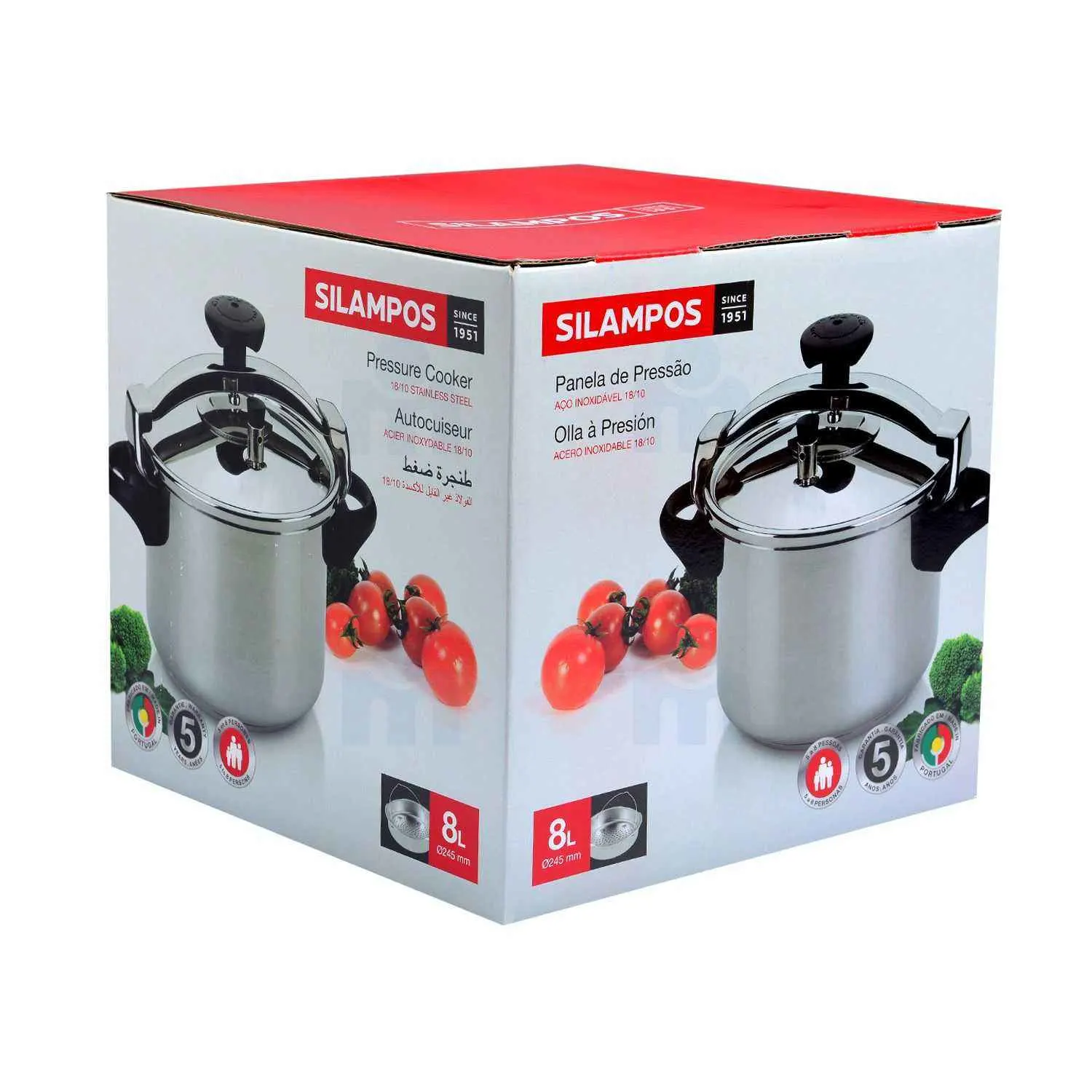 Cocotte autocuiseur avec panier inox 8 L - SILAMPOS - vue 2