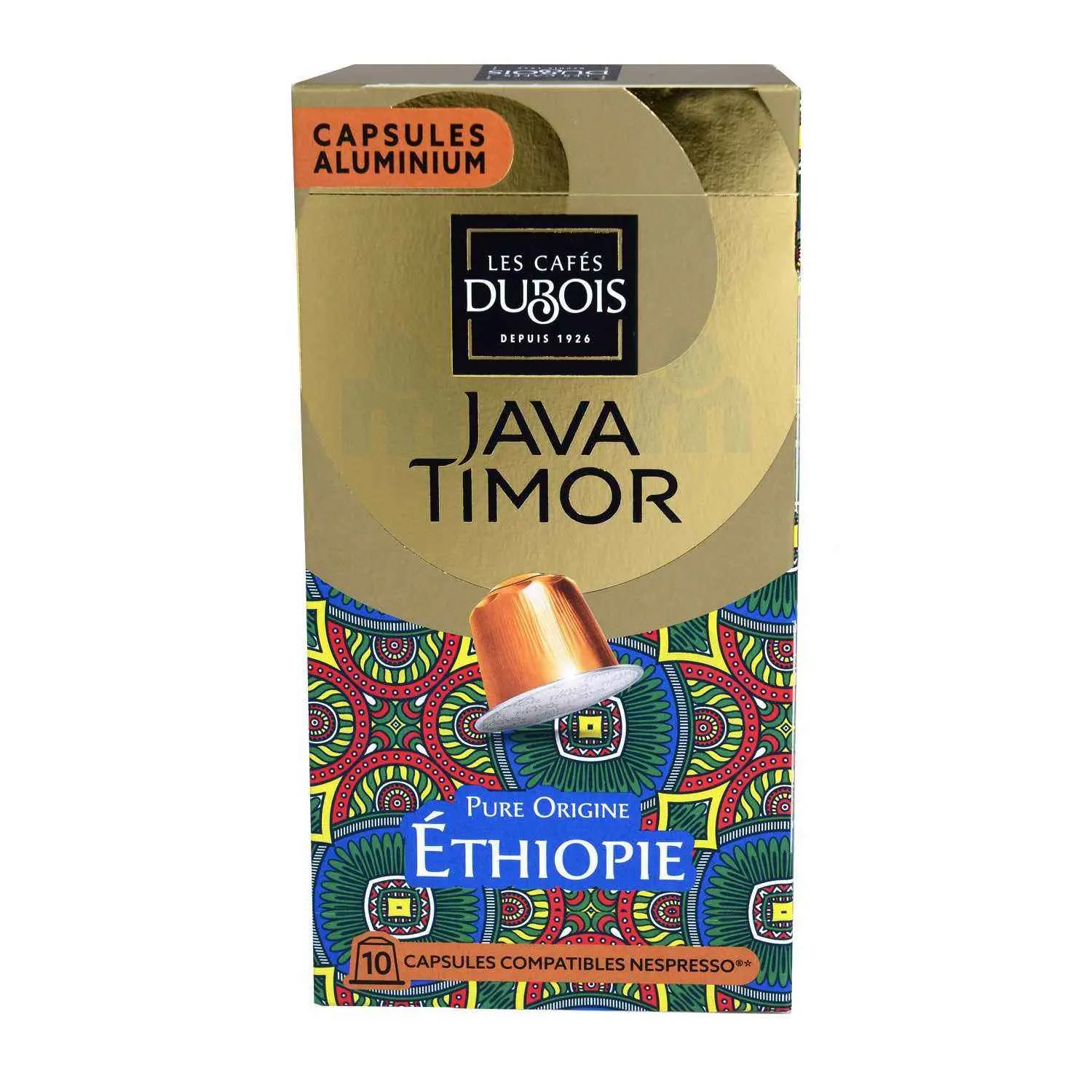 Capsules de café Pure origine Éthiopie Java Timor x10 unités - LES CAFÉS DUBOIS