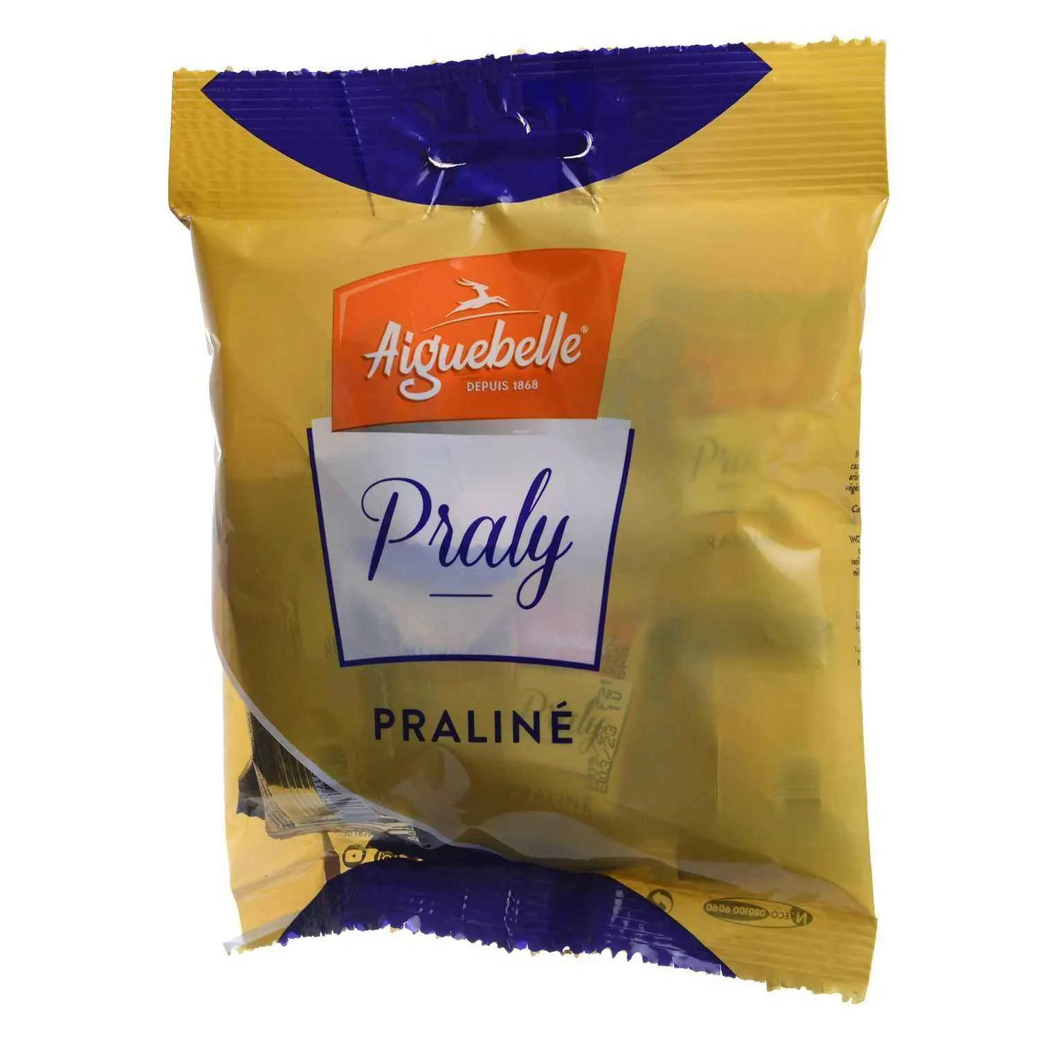 Sachet mini chocolats au lait fourrés praliné Praly 100g - AIGUEBELLE