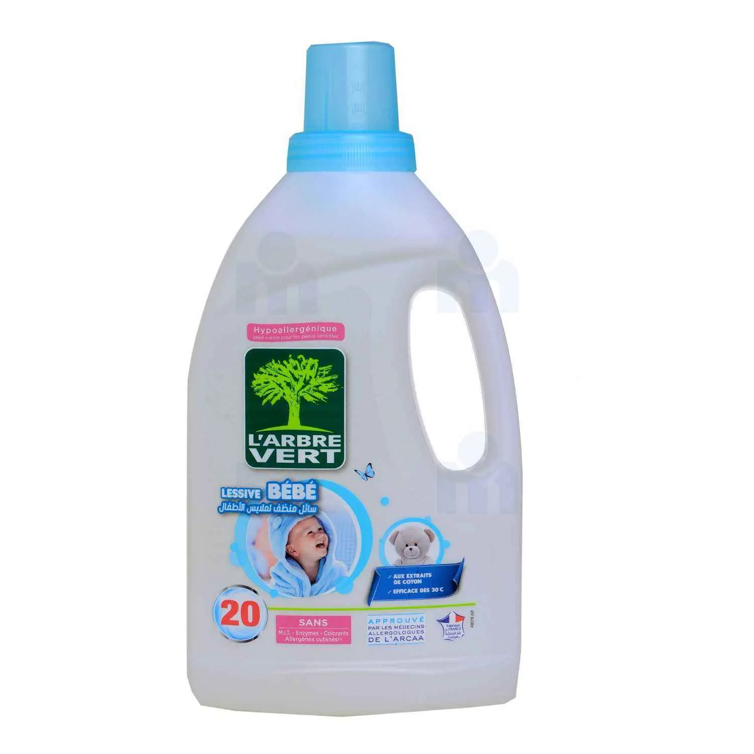 Lessive bébé liquide 1,2 L - L'ARBRE VERT