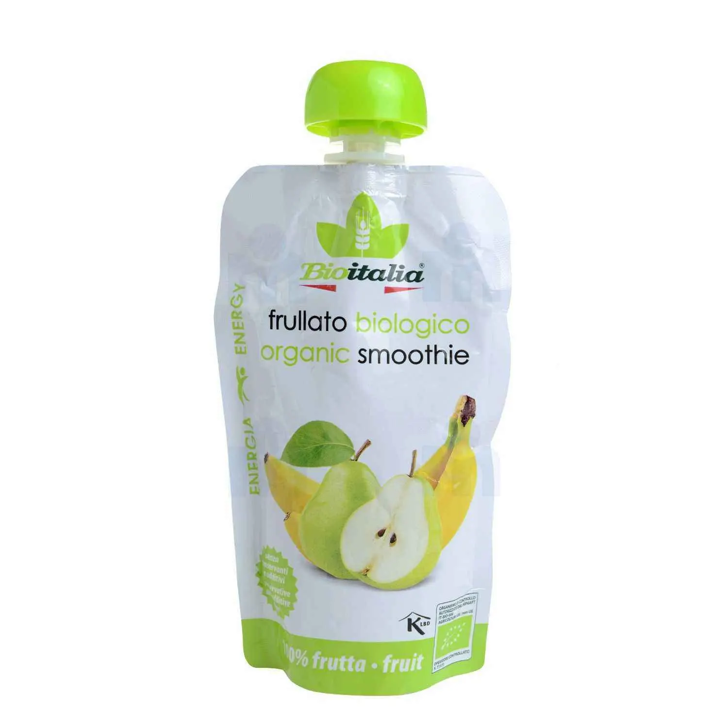Smoothie poire et bananes bio 120g sans sucres ajoutés - BIOITALIA