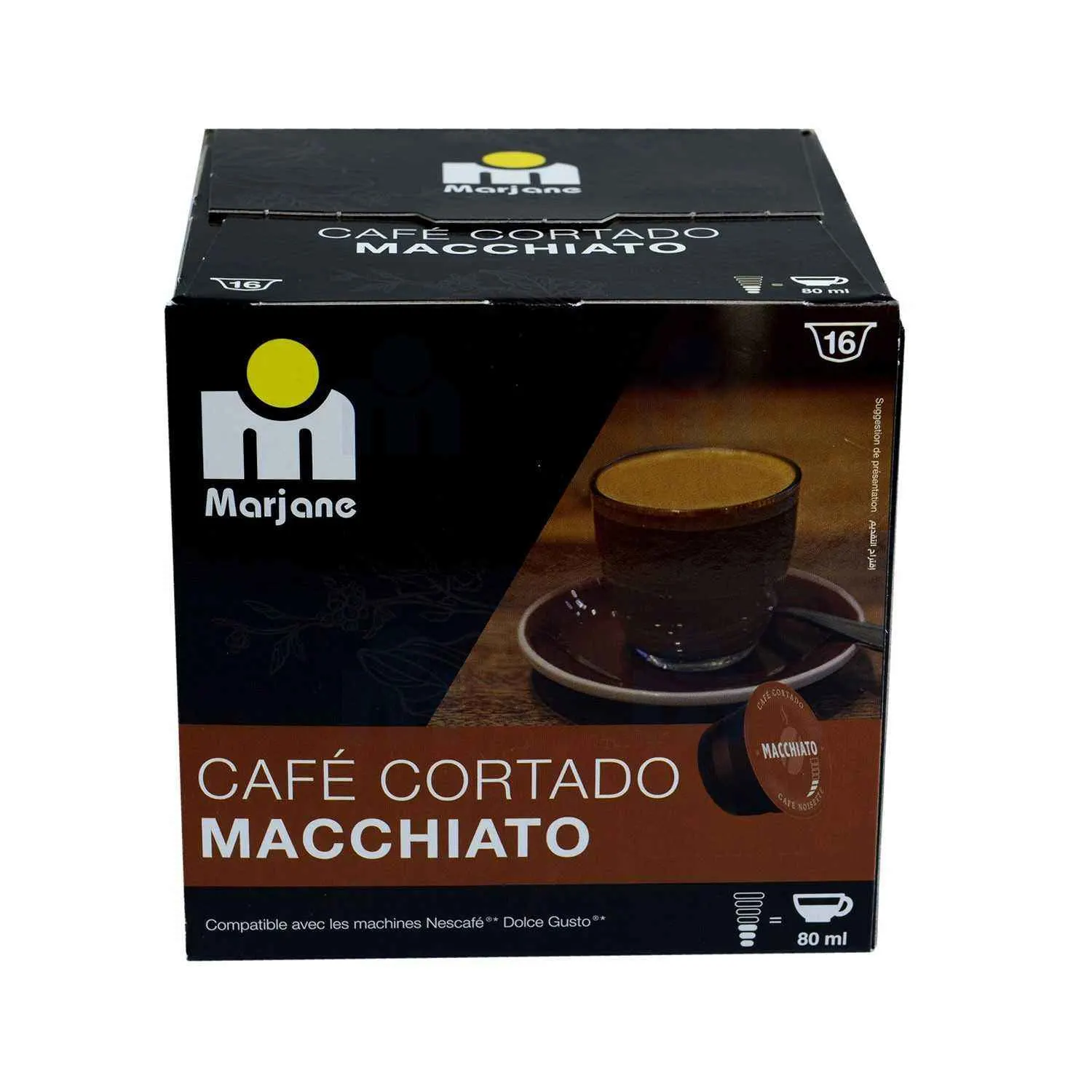 Capsules de café cortado macchiato x16 pièces Dolce Gusto 100,8g - MARJANE