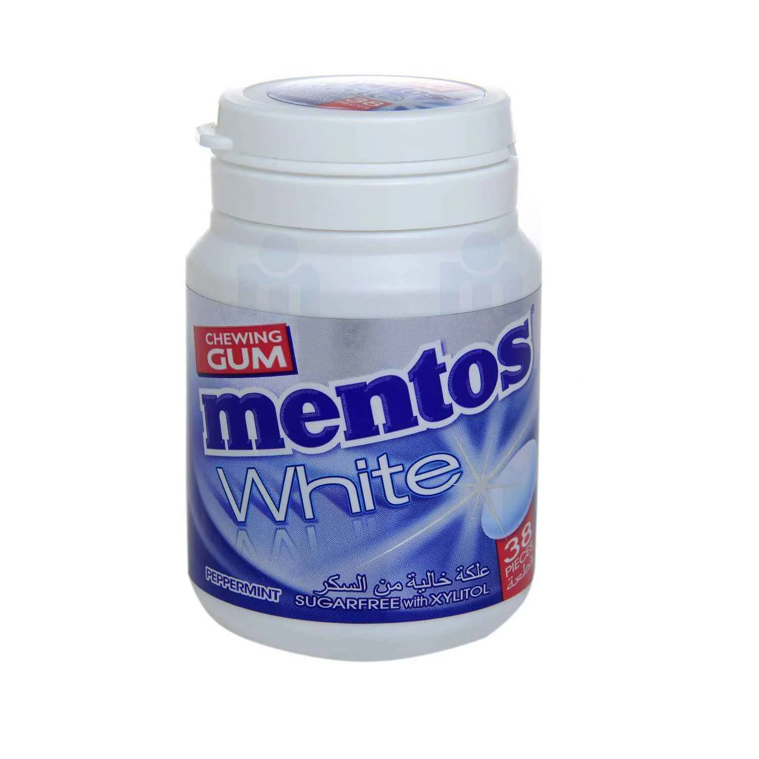 Chewing-gum Sans sucres saveur pepperment white 54g - MENTOS