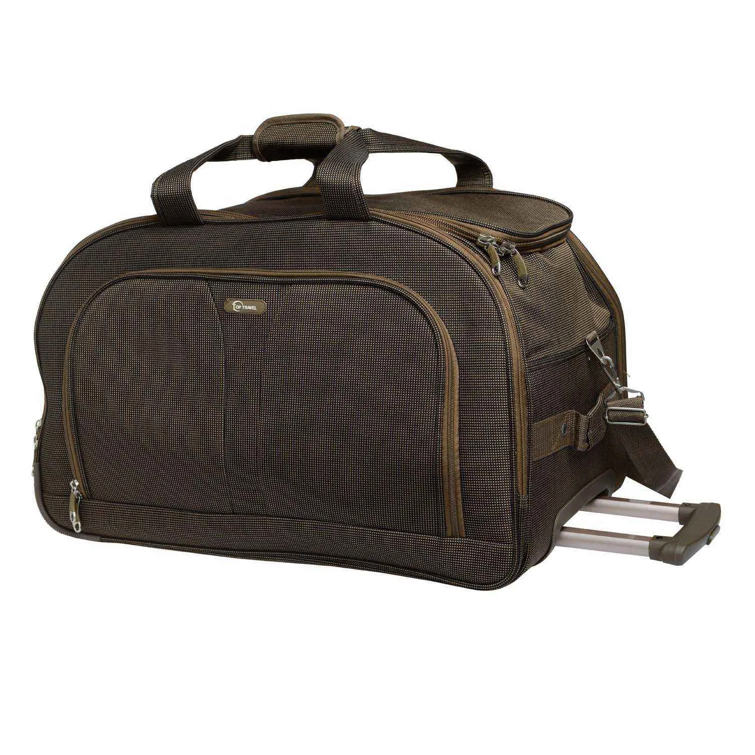 Sac de voyage à roulettes 18B050-4 chocolat 60cm - TOP TRAVEL - vue 3