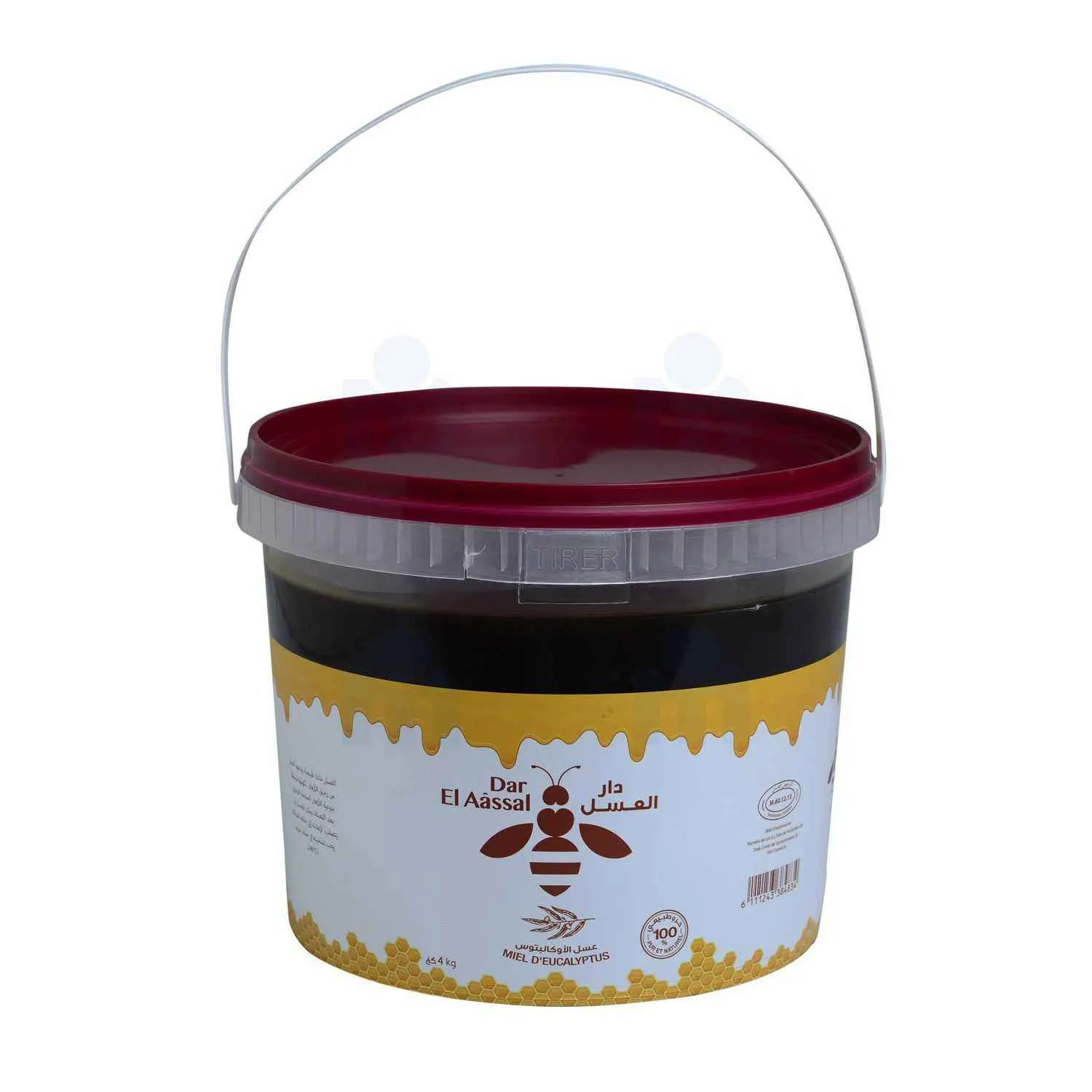 Miel d'eucalyptus pot en plastique 4 kg - DAR EL AÂSSAL