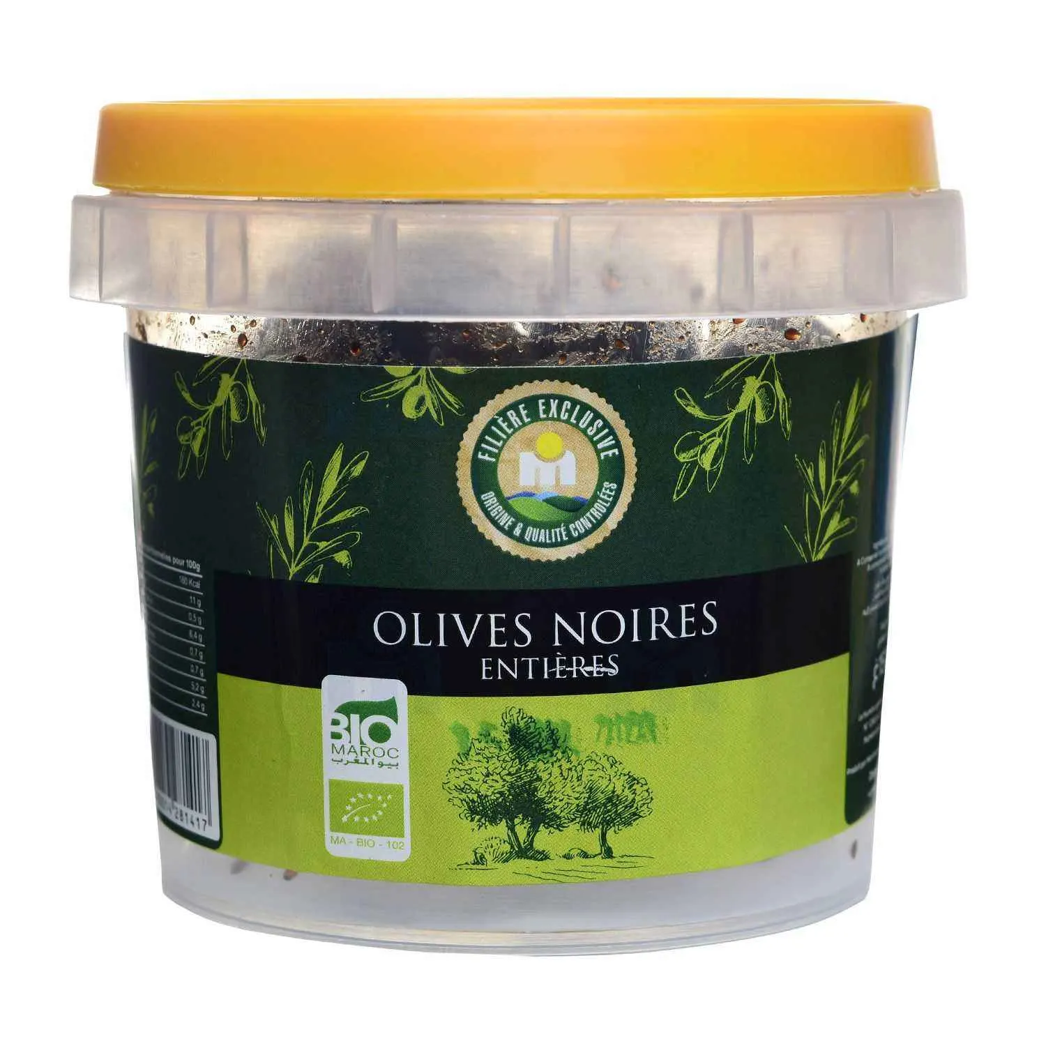 Olives noires entières bio en boîte 150g - FILIERE M