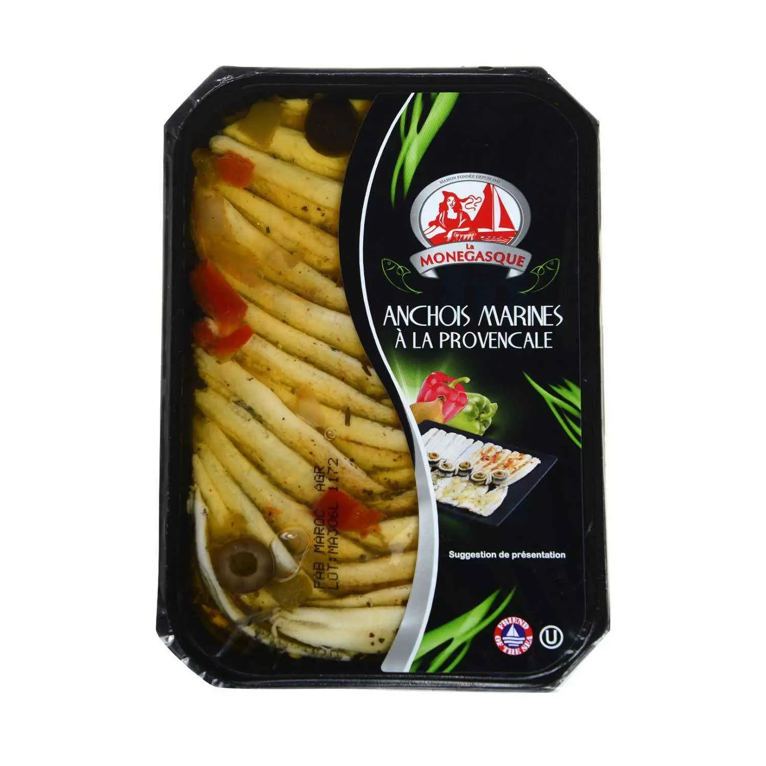 Anchois marinés à la provençale 200g - LA MONEGASQUE