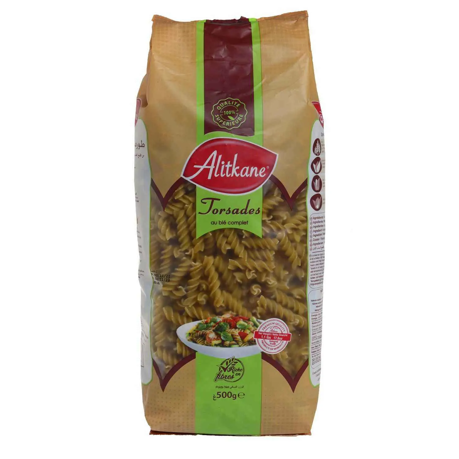 Torsades au blé complet 500g - ALITKANE