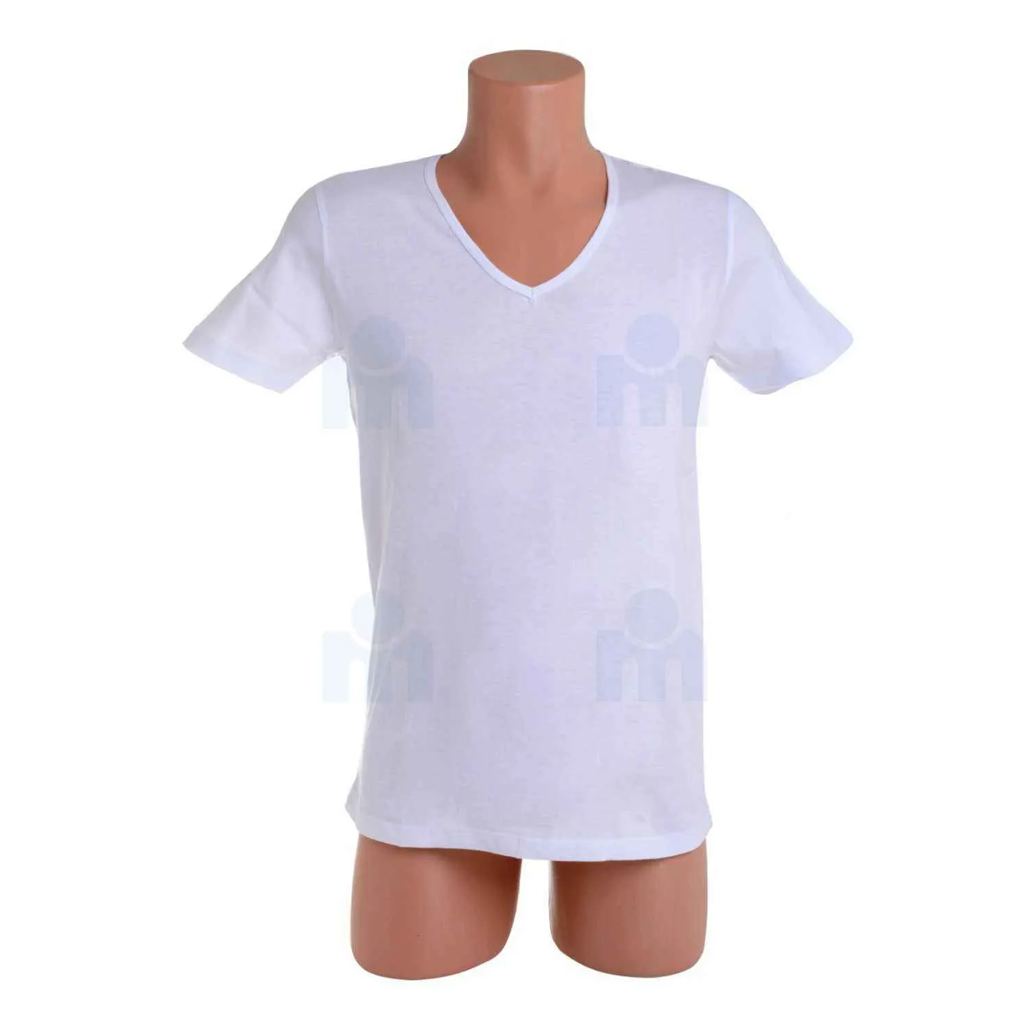 T-shirt Authentic MC6703 col V taille 5 blanc - PARTNER'S