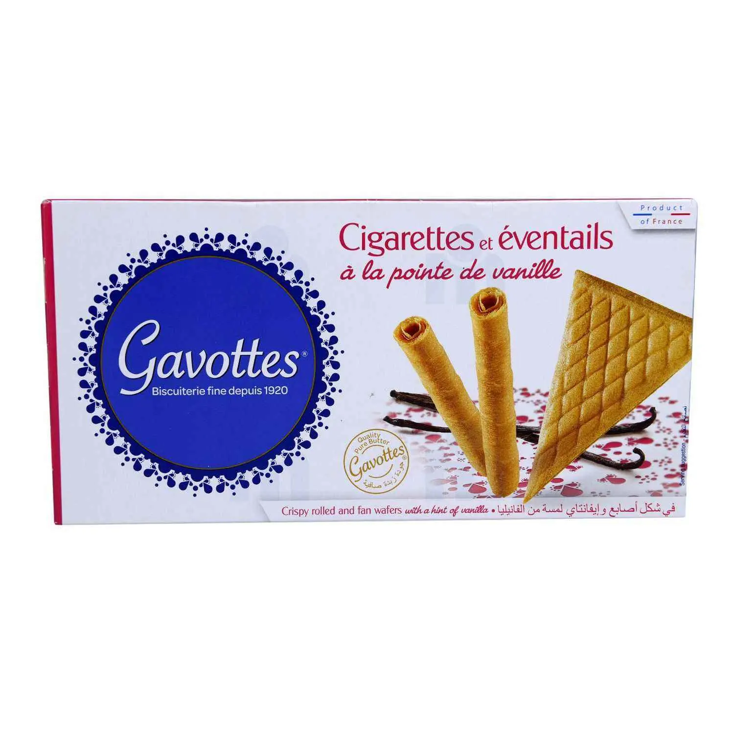 Cigarettes et éventails à la pointe de vanille 100g - GAVOTTES