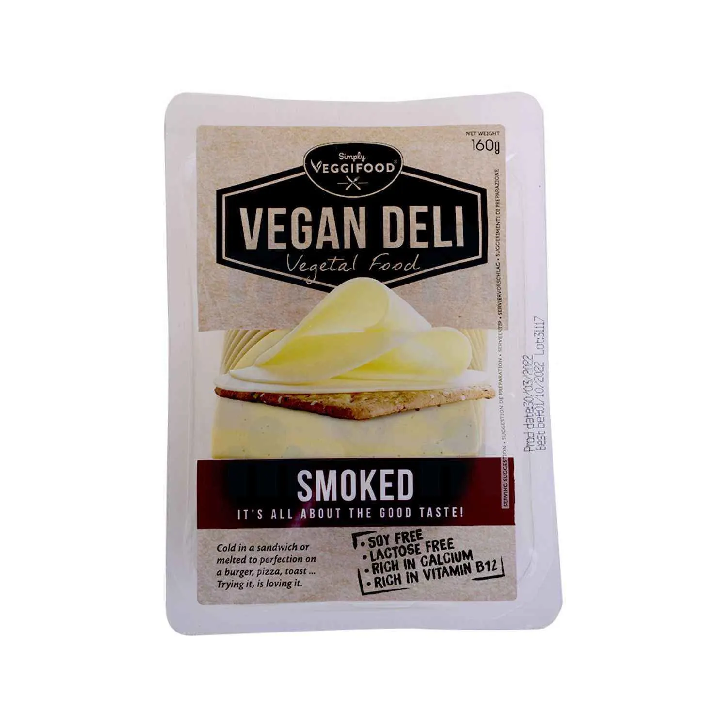Fromage en tranches végétaliennes goût fumé 160g -VEGAN DELI