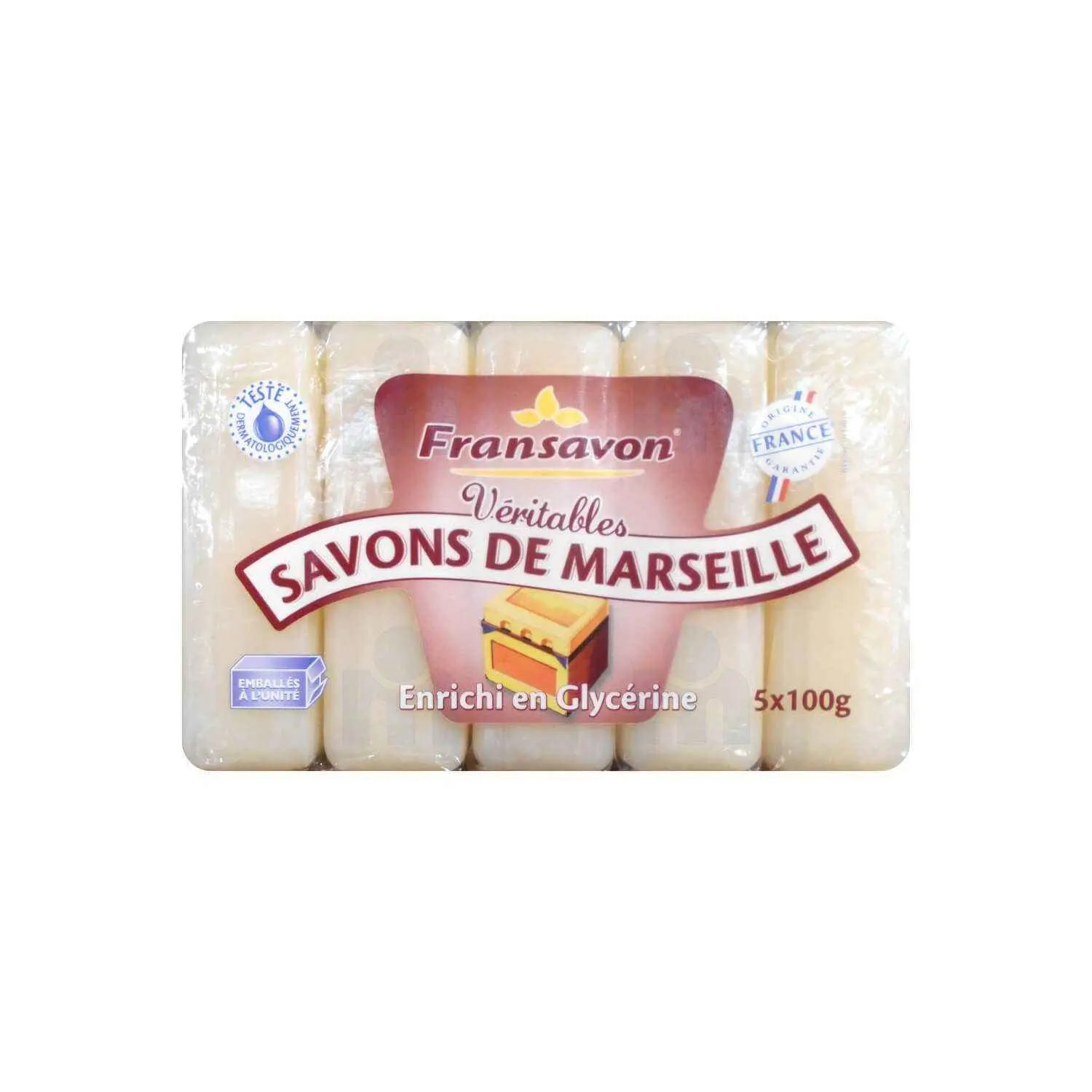 Savons de marseille Véritables 5x100g - FRANSAVON