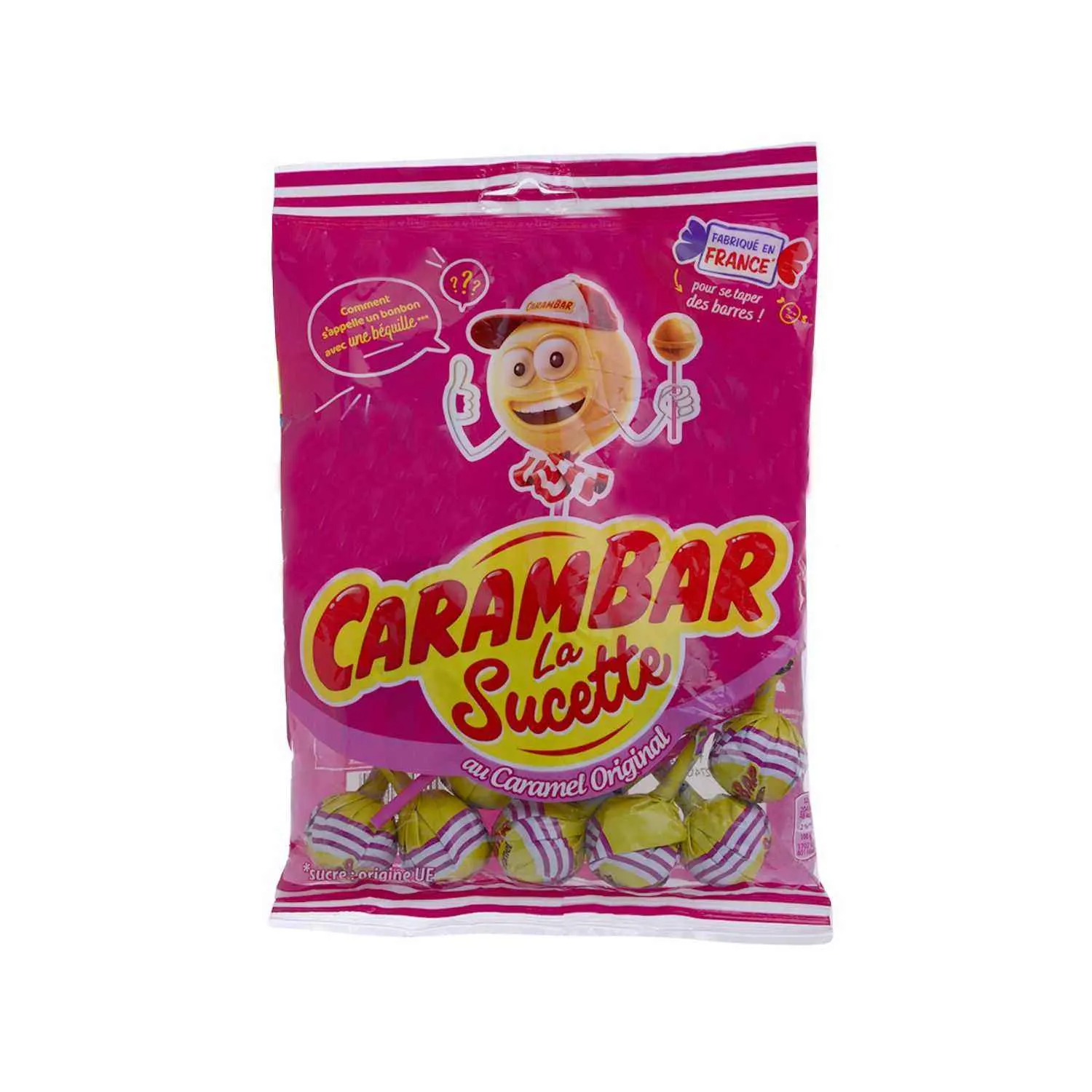 Sucettes au caramel original en sachet 156g - CARAMBAR