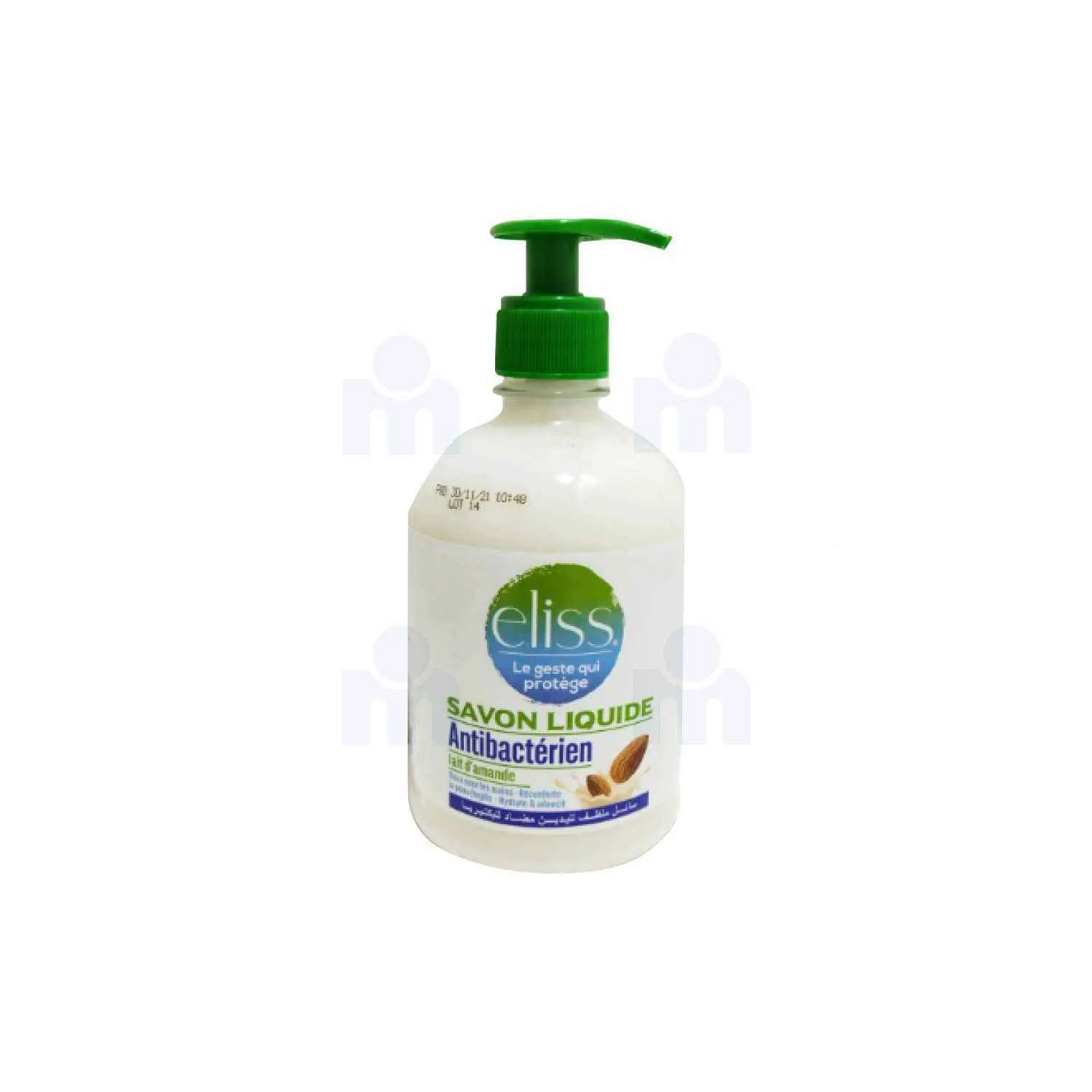 Savon liquide antibactérien lait amande 500ml - ELISS
