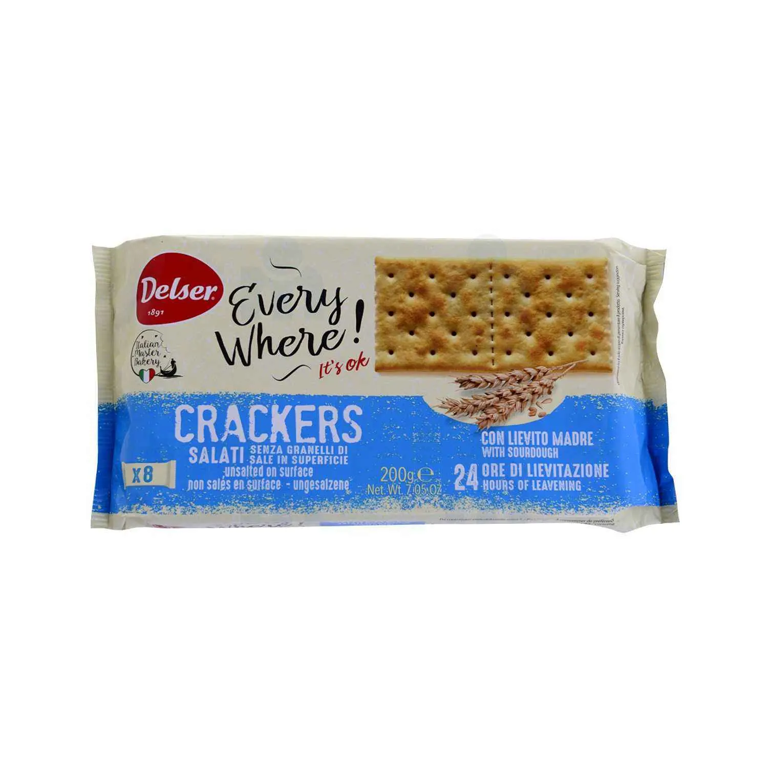 Biscuits crackers non salés x 8 paquets 200g - DELSER