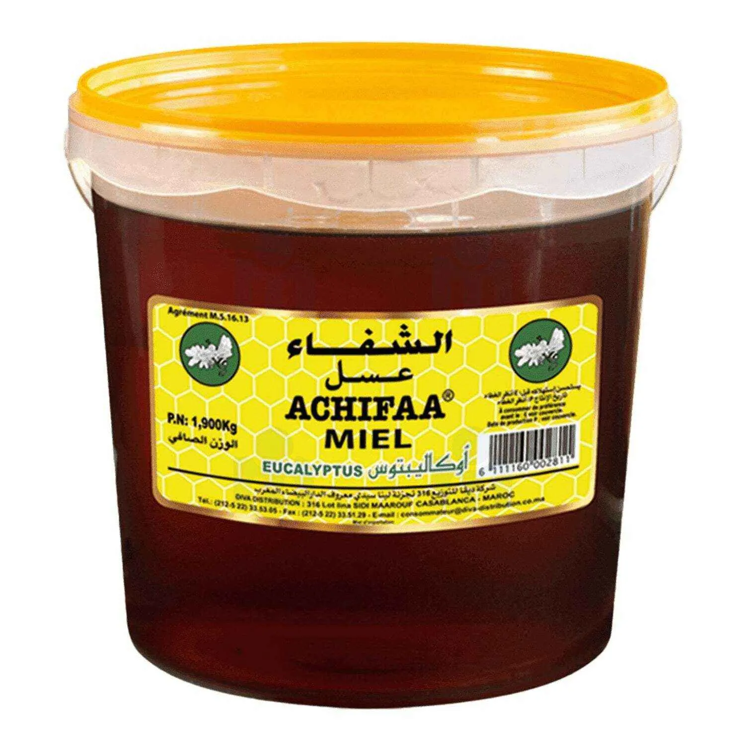Miel d'eucalyptus en seau 1,9Kg - ACHIFAA