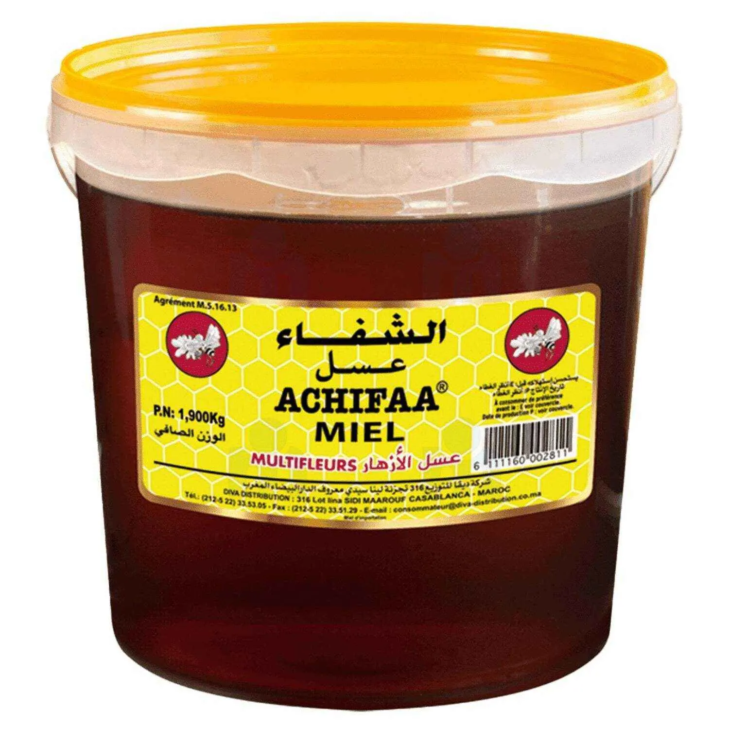 Miel multifleurs en seau 1,9Kg - ACHIFAA