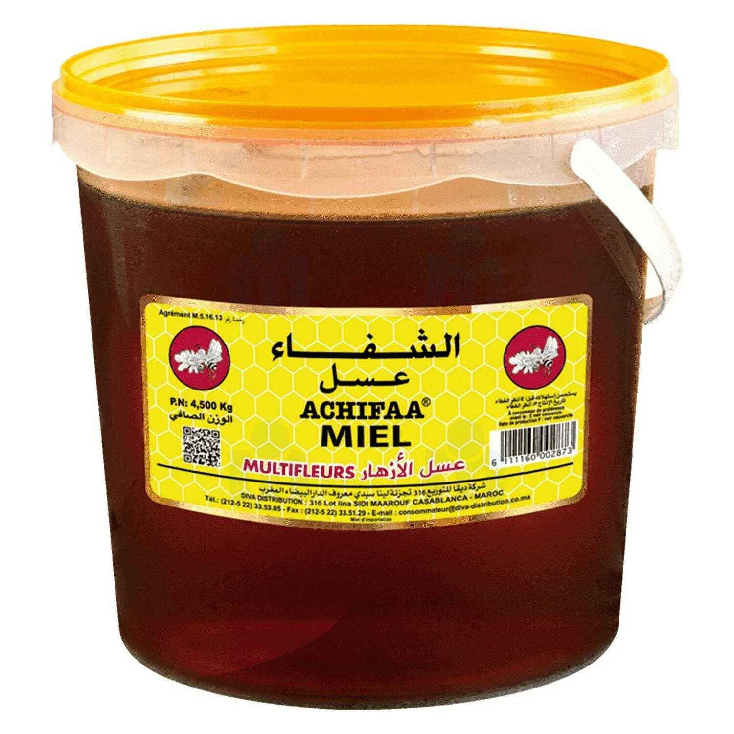 Miel multifleurs en seau 4,5Kg - ACHIFAA