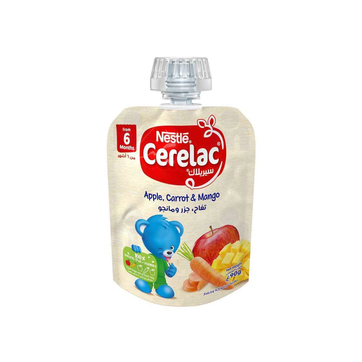 Purée de pomme carotte et mangue 90g - CERELAC