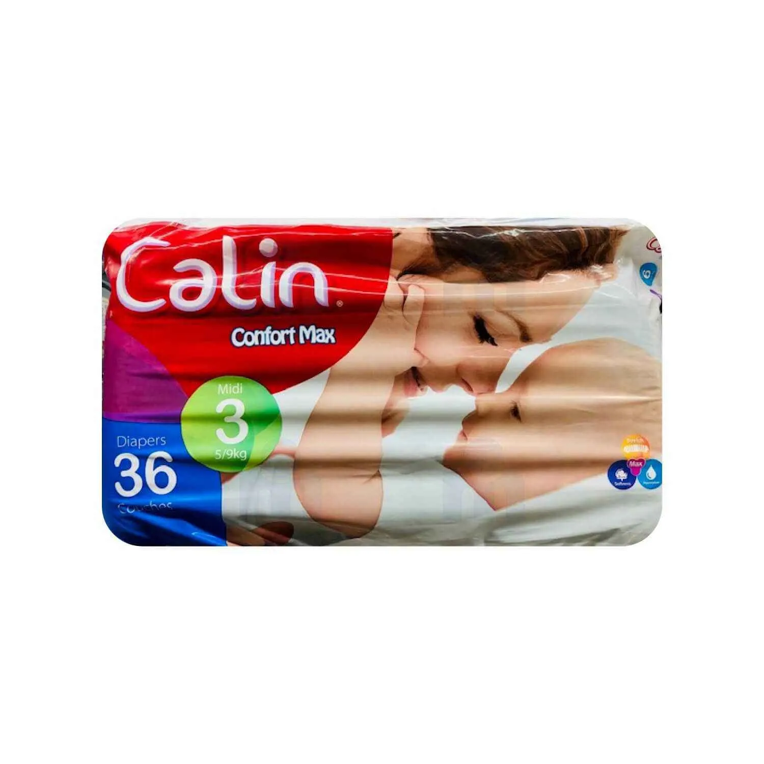Couches bébé confort Max taille 3(5-9kg) midi x34 unités - CALIN