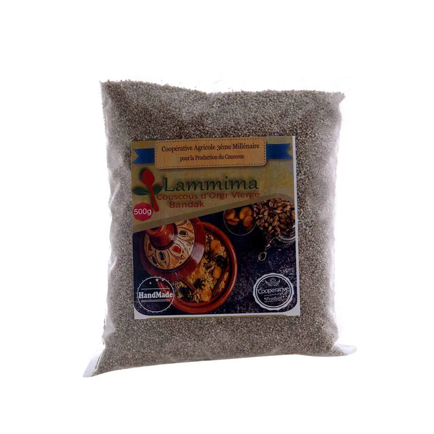 Couscous bandak d'orge vierge sachet en plastique 500g - LAMMIMA 
