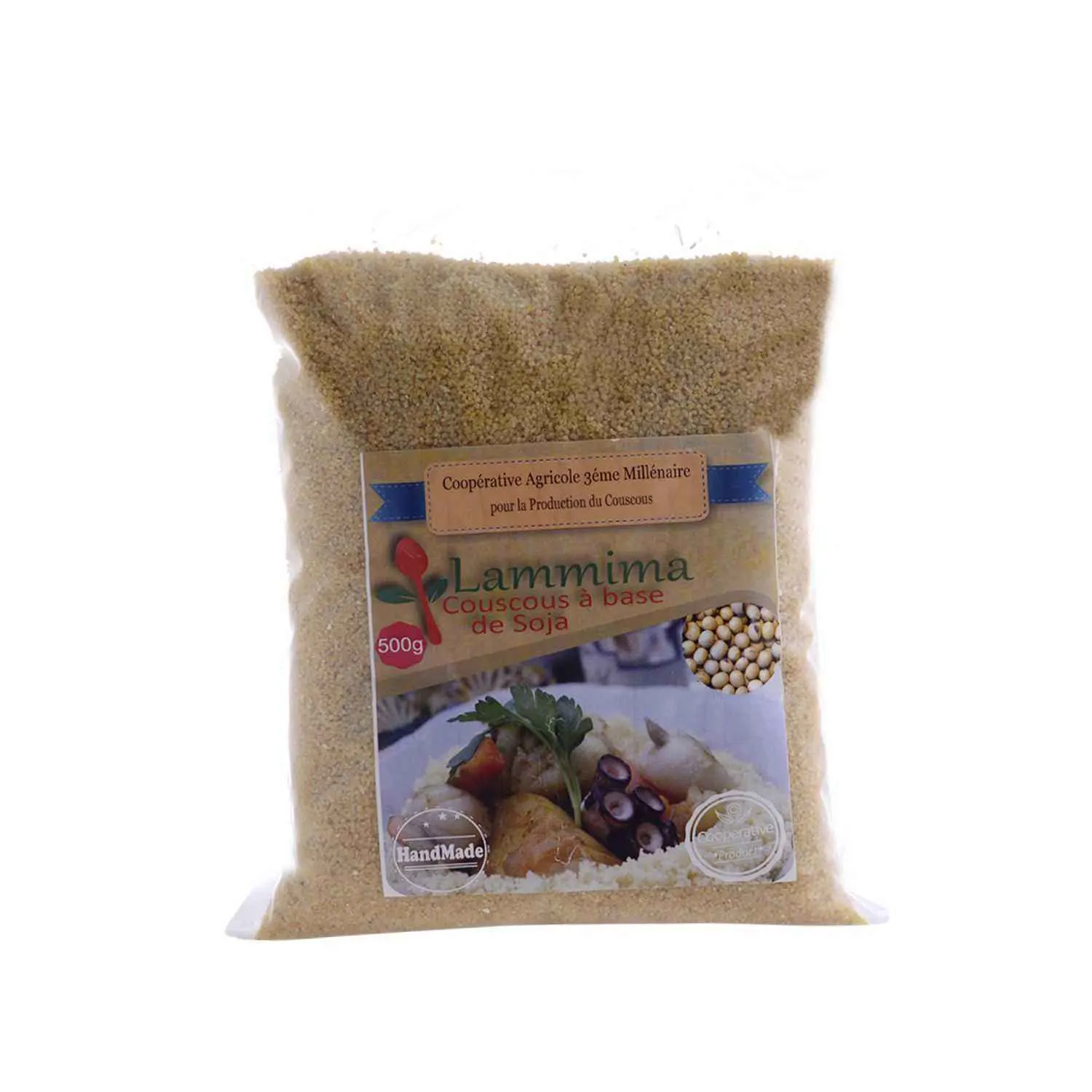 Couscous au soja sachet en plastique 500g - LAMMIMA