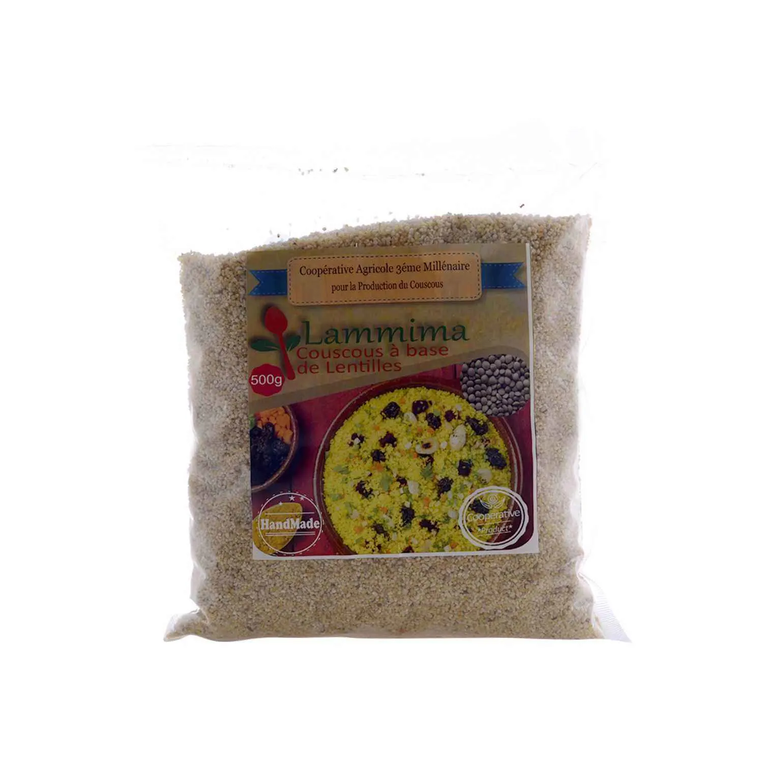 Couscous aux lentilles sachet en plastique 500g - LAMMIMA