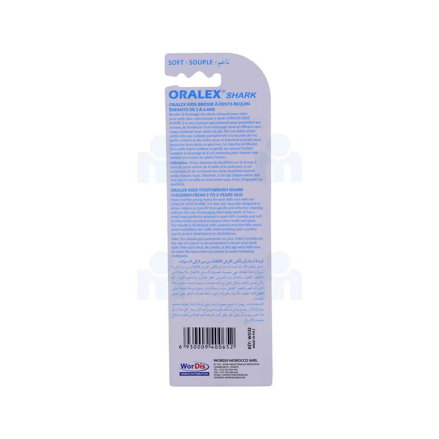 Brosse à dents enfant Shark 3-6 ans - ORALEX - vue 2