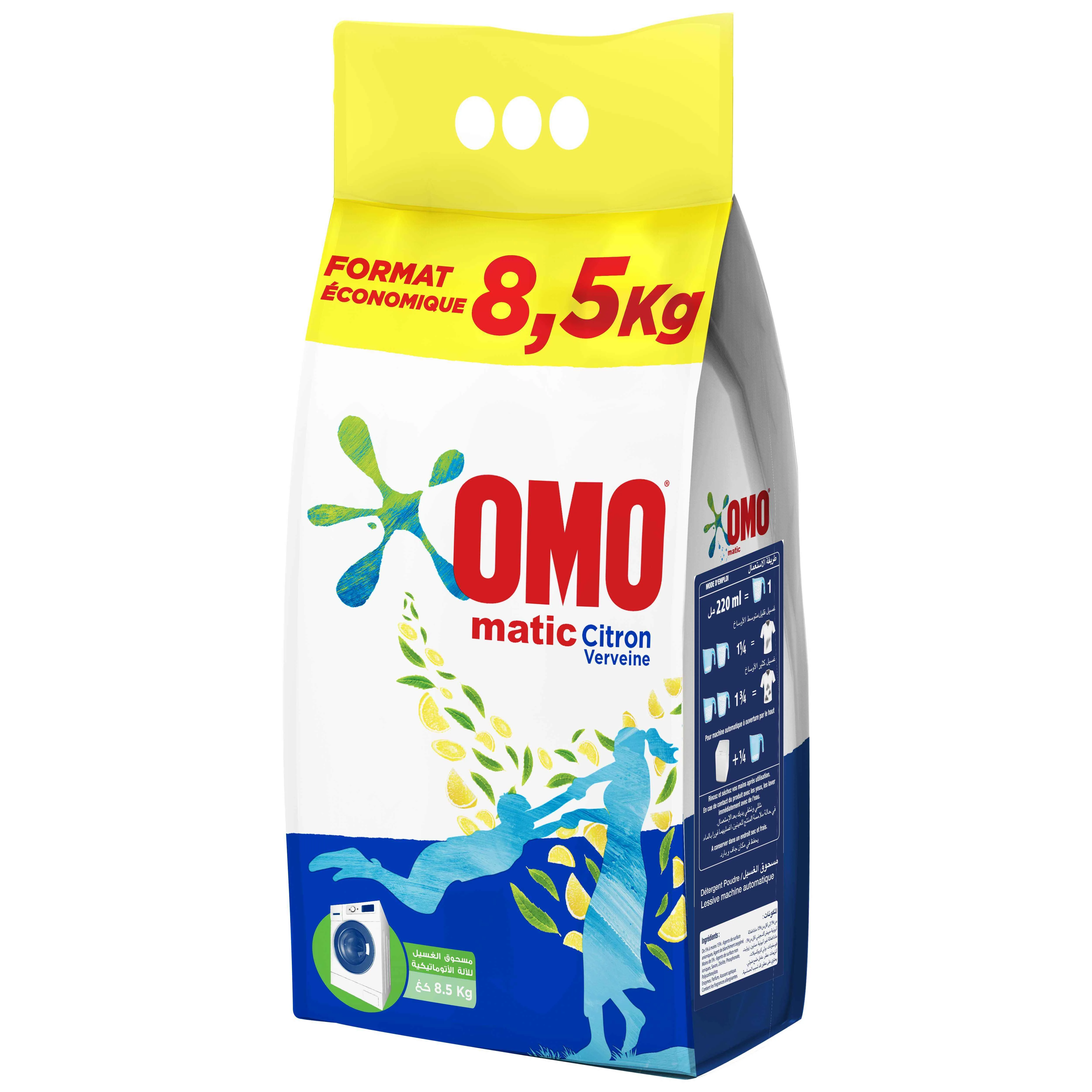 Lessive en poudre Matic citron verveine 8,5Kg - OMO