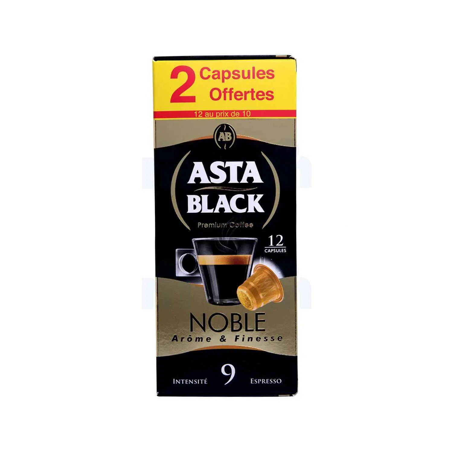 Capsules café Noble n°9 x10 unités + 2 gratuites 60g - ASTA BLACK