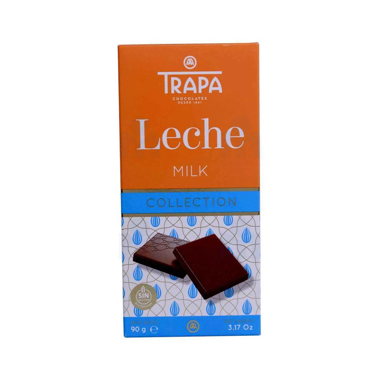 Tablette de chocolat au lait Collection sans gluten 90g - TRAPA