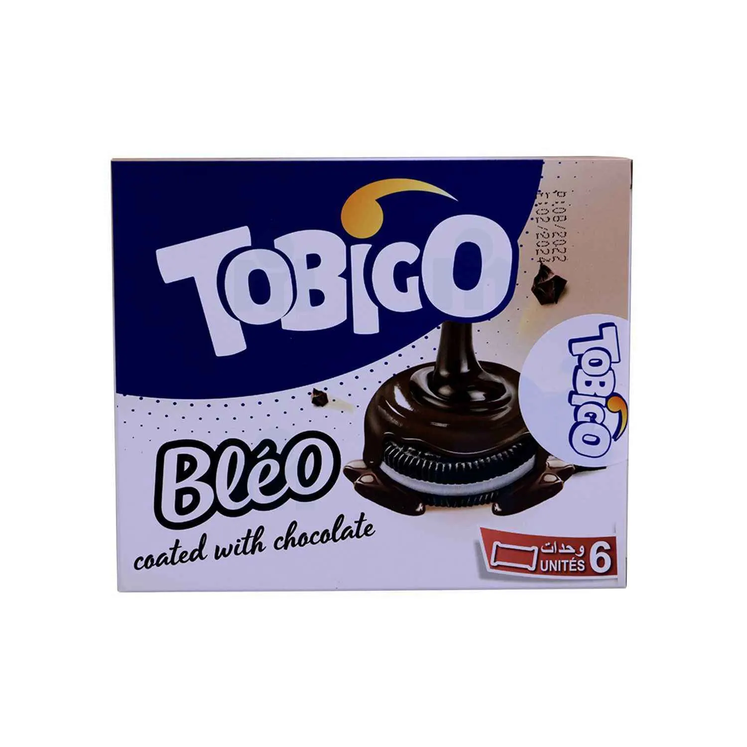 Biscuits cacaotés fourrés crème vanille enrobés chocolat lait Bléo 6x40g -TOBIGO