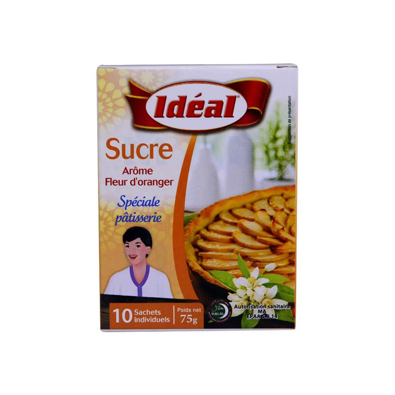 Sucre arôme fleur d'oranger x 10 sachets 75g - IDEAL