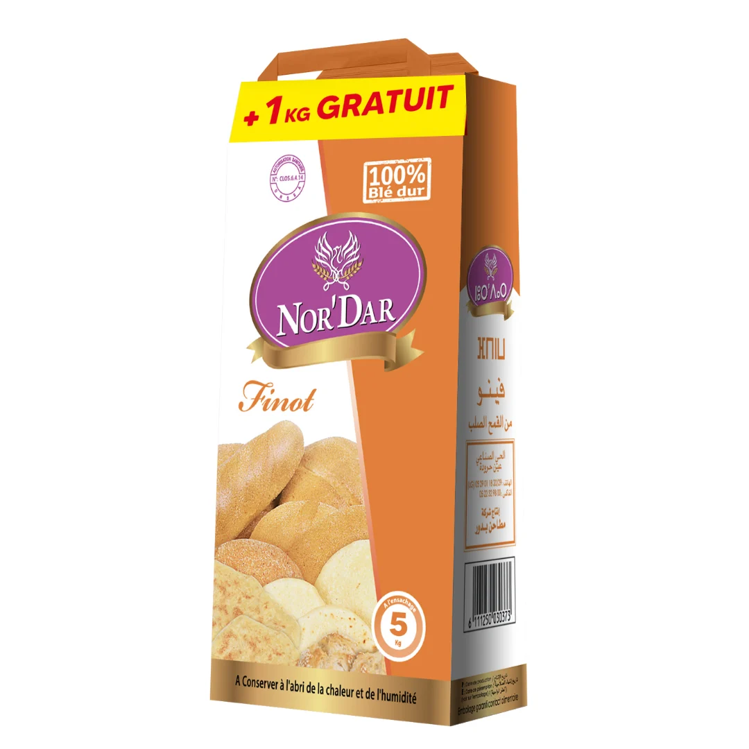 Farine finot de blé dur 5Kg + 1Kg gratuit - NOR DAR