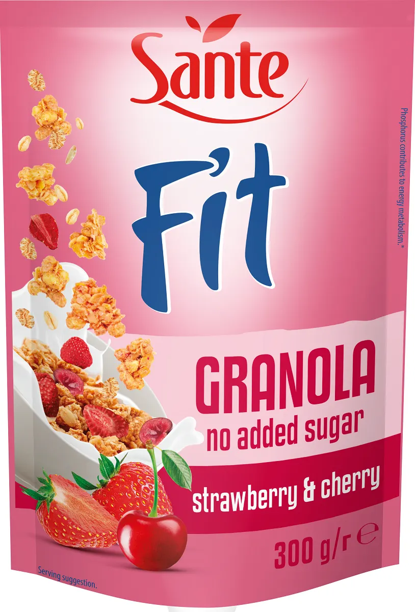 Granola Fit aux fraises et à la cerise sans sucre ajouté 300g - SANTÉ
