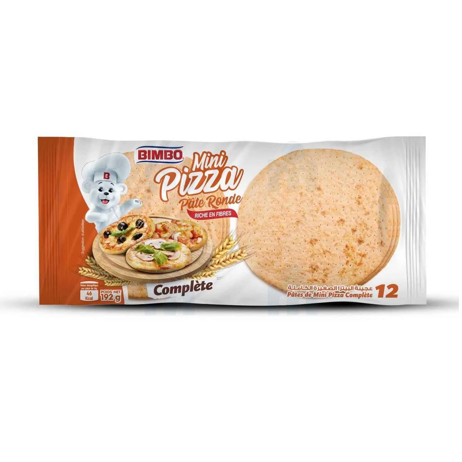 Mini pâte à pizza complète  ronde x12 pièces 192g - BIMBO
