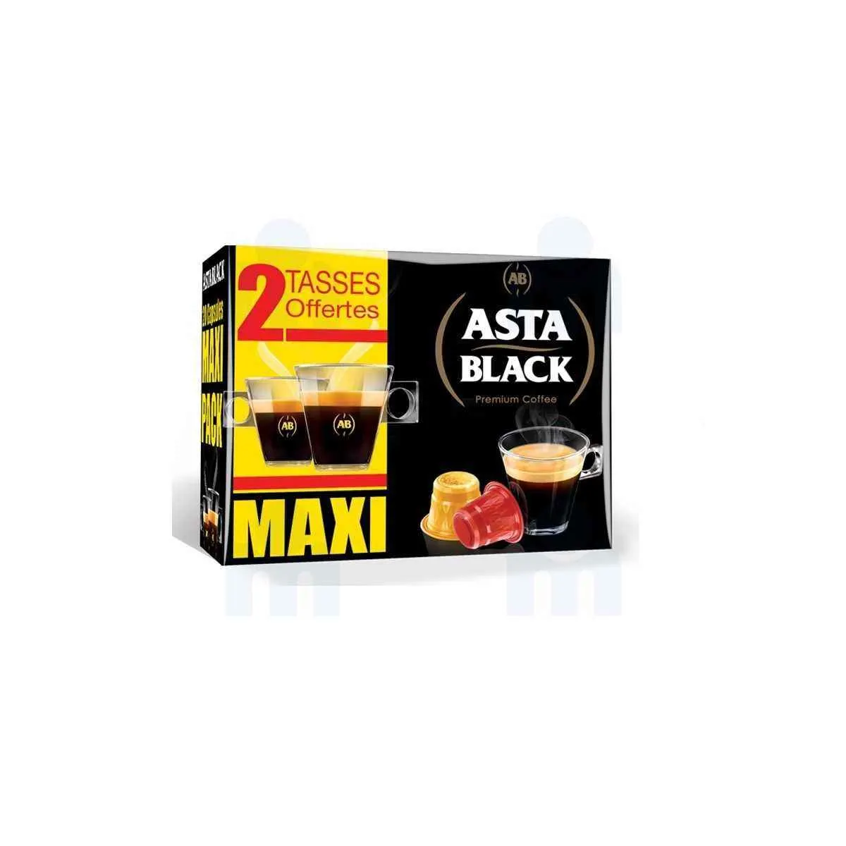 Capsules de café blend x10 + 10 capsules et 2 tasses offertes - ASTA BLACK