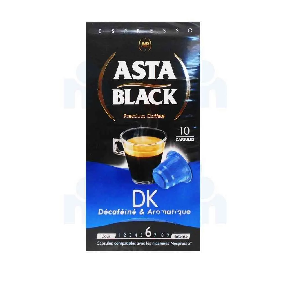 Capsules de café décafeiné Dk n°6 x10 unités - ASTA BLACK