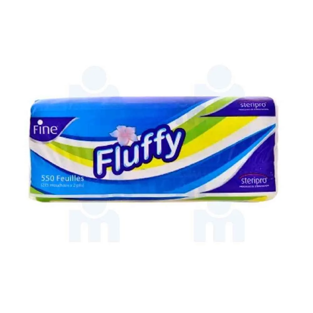 Boîte de mouchoirs blancs fluffy 2 plis x550 unités - FINE