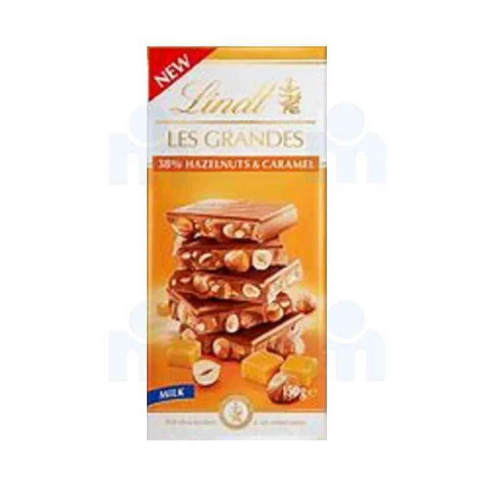 Tablettes de chocolat au lait aux noisettes et caramel Les Grandes 150g - LINDT