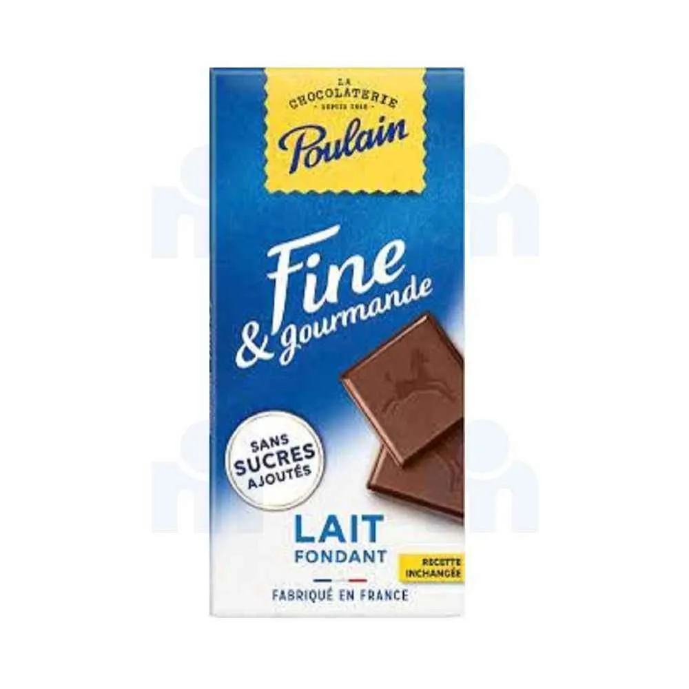 Tablette chocolat lait fondant ligne gourmande sans sucres ajoutés 100g- POULAIN